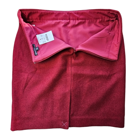 New J.Crew Red Wool Blend Lined Pencil Skirt Size 6P - Picture 5 of 10